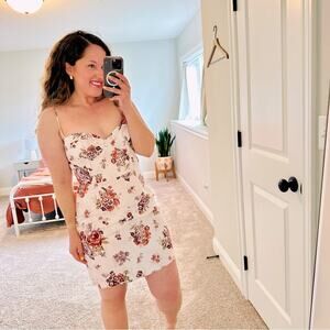 Brock Collection x H&M White Floral Bustier Mini Dress Medium